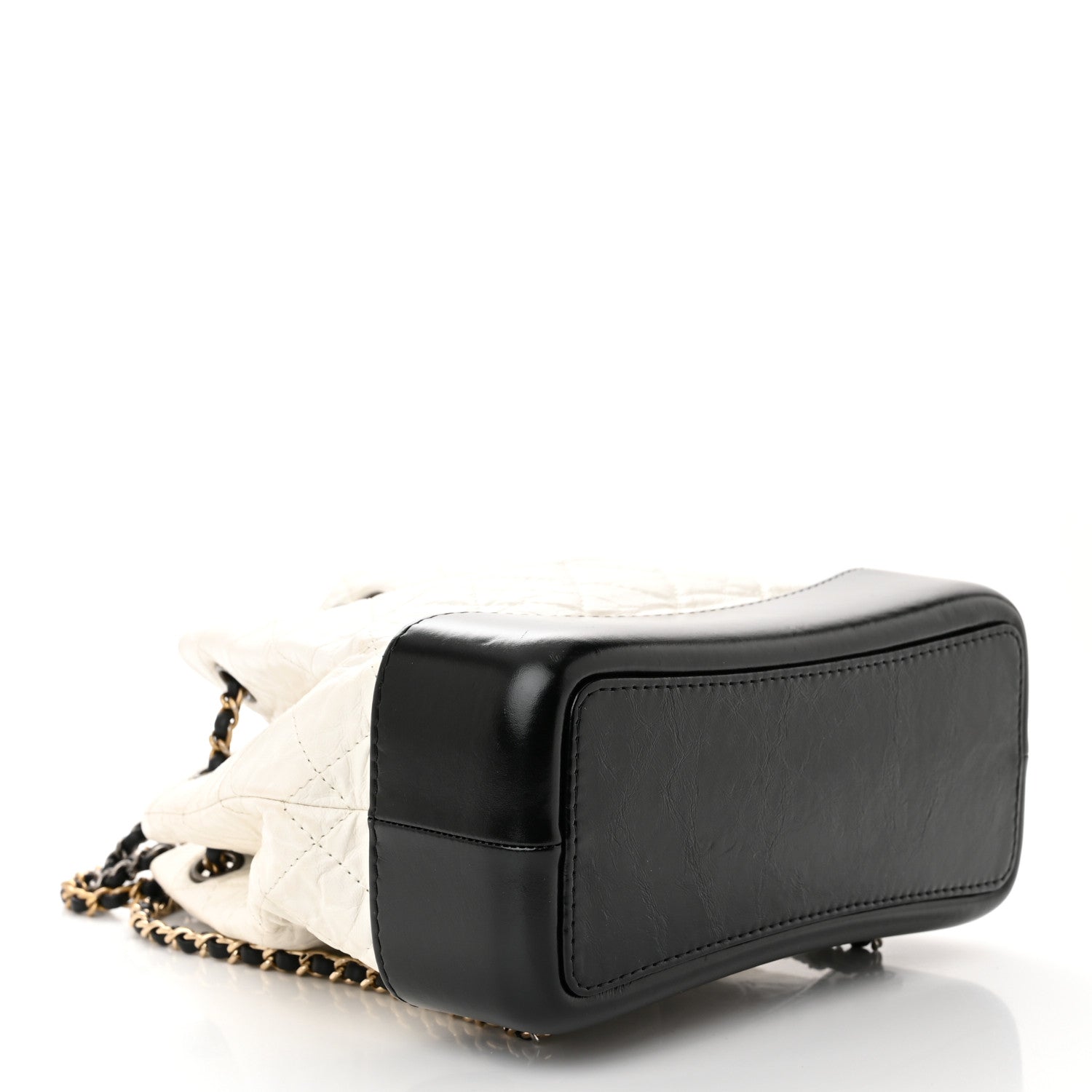 Chanel Aged Calfskin Quilted Small Gabrielle Backpack Black White 4 of 11