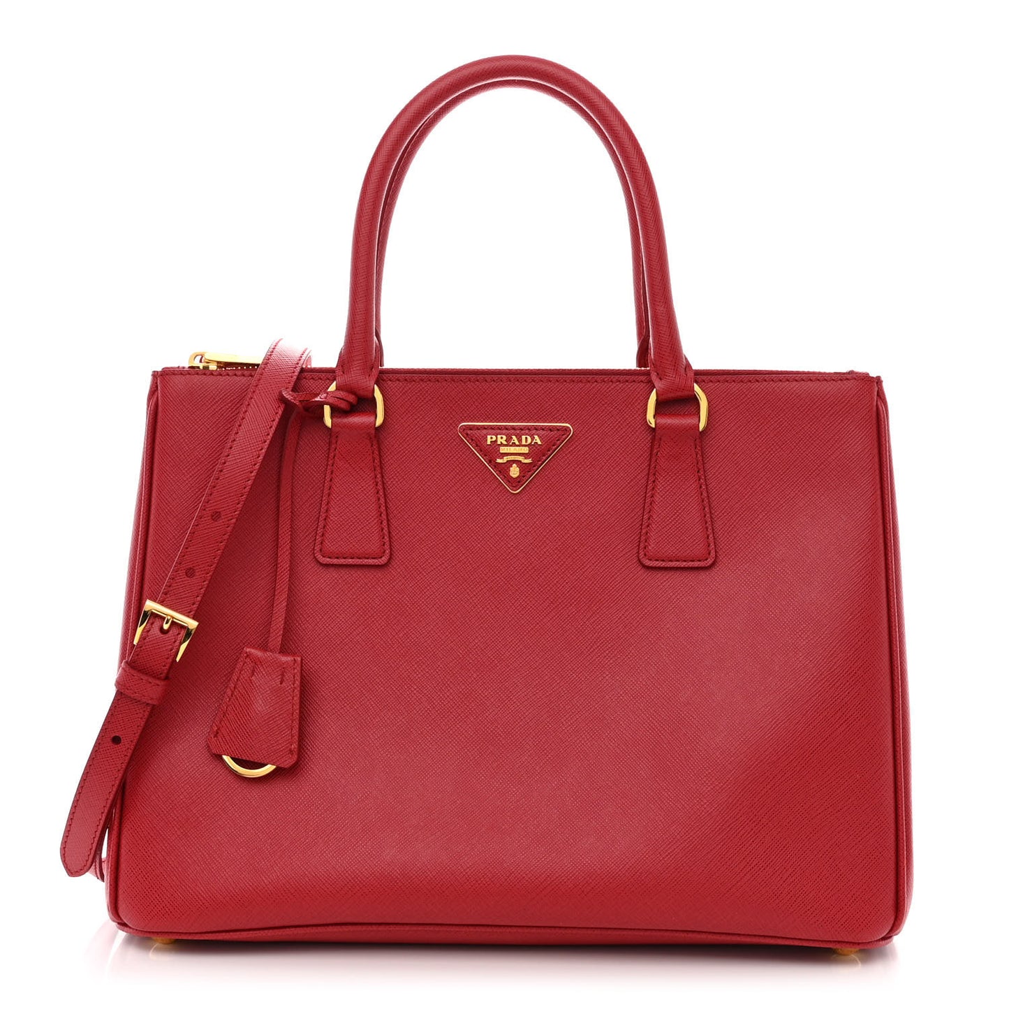 Saffiano Medium Galleria Double Zip Tote Fuoco