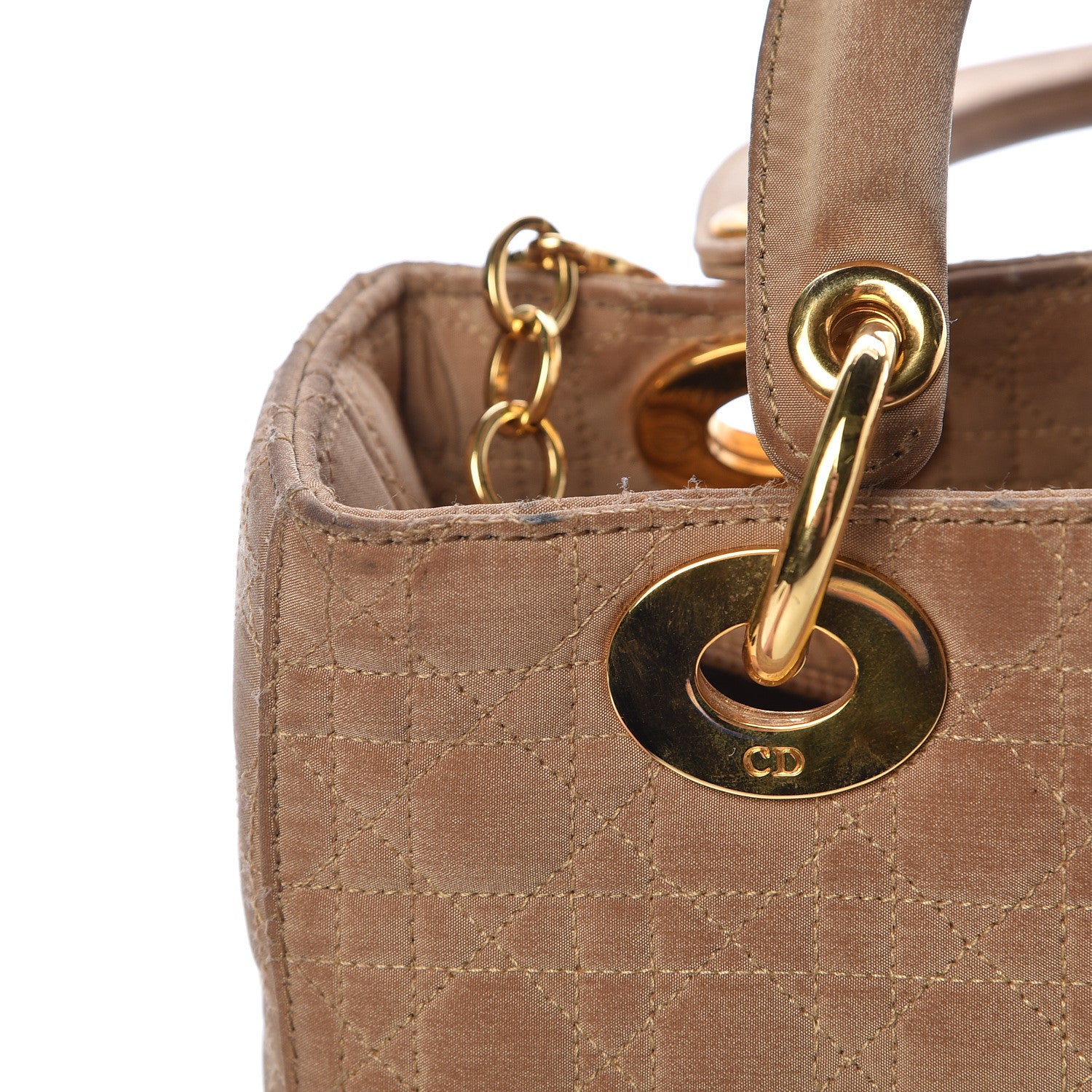 Christian Dior Nylon Cannage Medium Lady Dior Beige 19 of 21