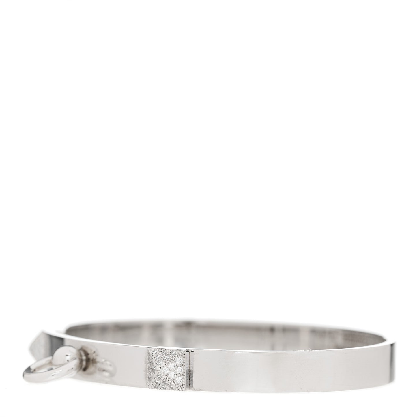 18K White Gold Diamond PM Collier De Chien Bracelet SH
