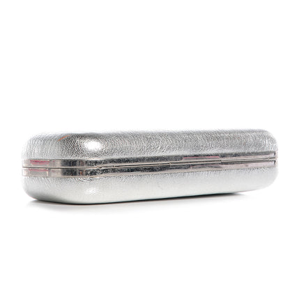 Alexander McQueen Tarnished Nappa Knuckle Box Clutch Metallic Silver 3 of 11