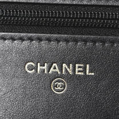 Chanel Caviar Quilted Camellia Wallet On Chain WOC Black 6 of 12