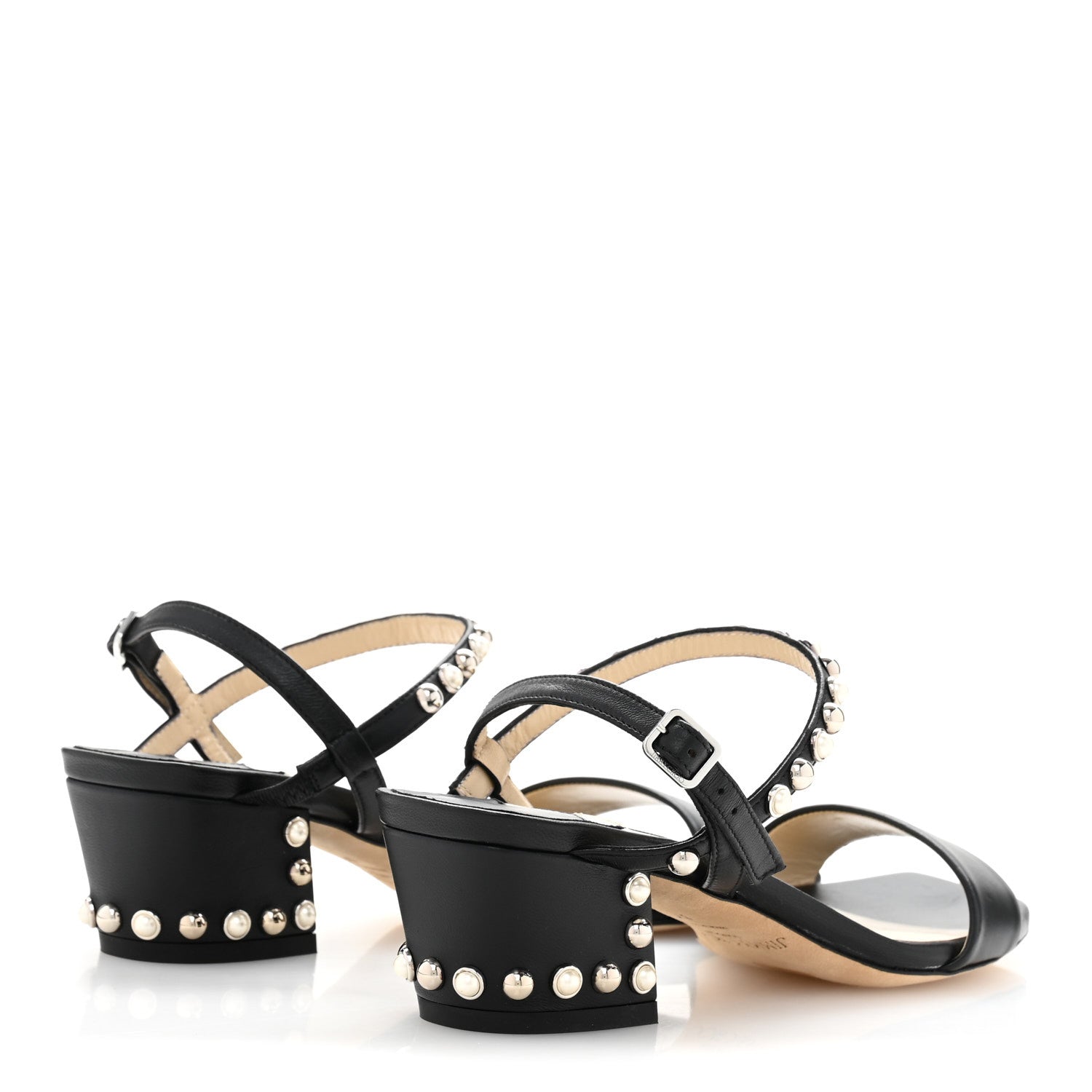 Jimmy Choo Nappa Dome Studs Aadra 45 Sandals 37 Black 5 of 9