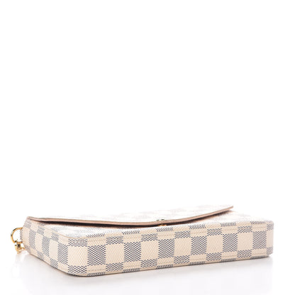 Louis Vuitton Damier Azur Pochette Felicie Chain Wallet Rose Ballerine 5 of 9