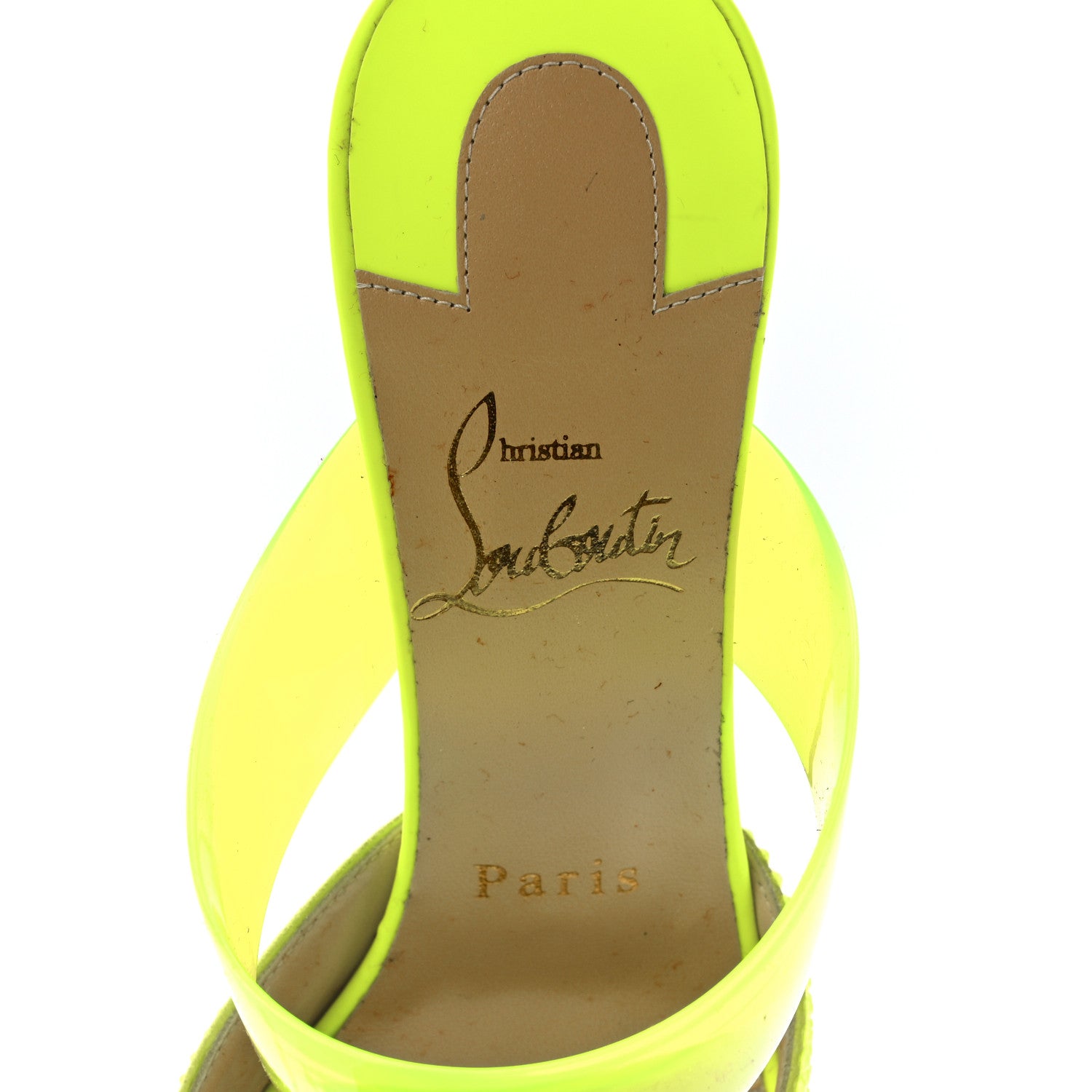 Christian Louboutin Suede PVC Fluo Matt Choc PVC Strass 80 Pumps 37 Sulfure 7 of 7