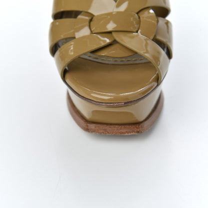 Saint Laurent Patent Tribute 105 Platform Sandals 35.5 Tundra 10 of 16