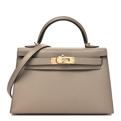 Hermes Epsom Horseshoe Mini Kelly Sellier 20 Gris Asphalt Rose Mexico 1 of 11