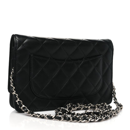 Chanel Lambskin Quilted Wallet On Chain WOC Black 4 of 13