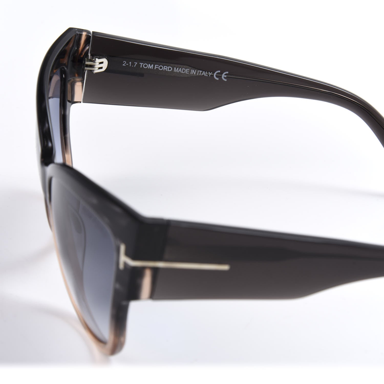 Tom Ford Acetate Anoushka Cat Eye Sunglasses TF371 Melange Grey Peach 5 of 7