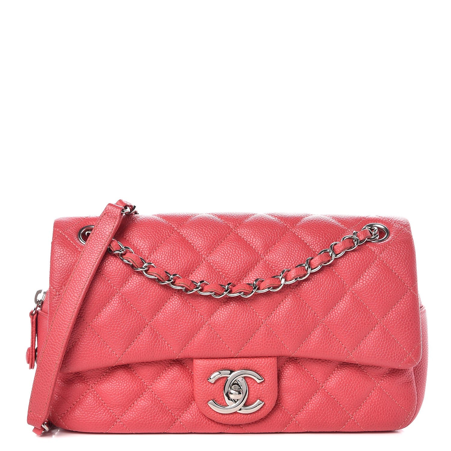 Chanel Caviar Quilted Medium Easy Flap Coral 1 of 7