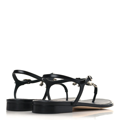 Chanel Calfskin Pearl CC Star Thong Sandals 39 Black 4 of 9