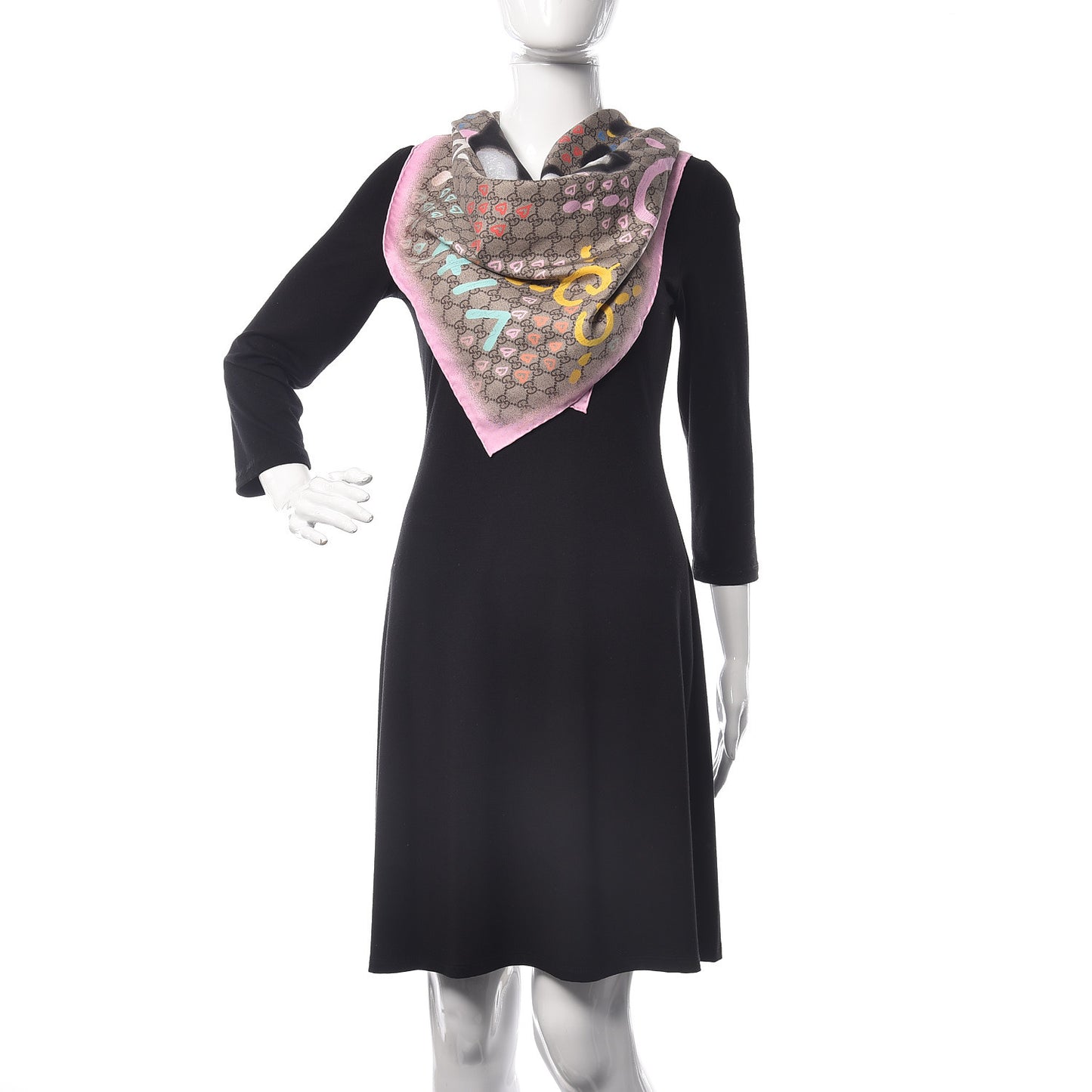 Silk Twill GG Monogram Real GG UFO Square Scarf Multicolor