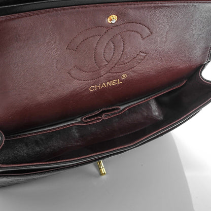 Chanel Lambskin Quilted Medium Double Flap Black 8 of 10