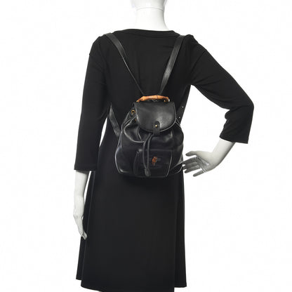 Gucci Calfskin Bamboo Backpack Black 2 of 9