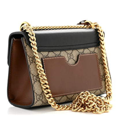 Gucci GG Supreme Monogram Calfskin Small Padlock Shoulder Bag Beige Black Cuir 3 of 15