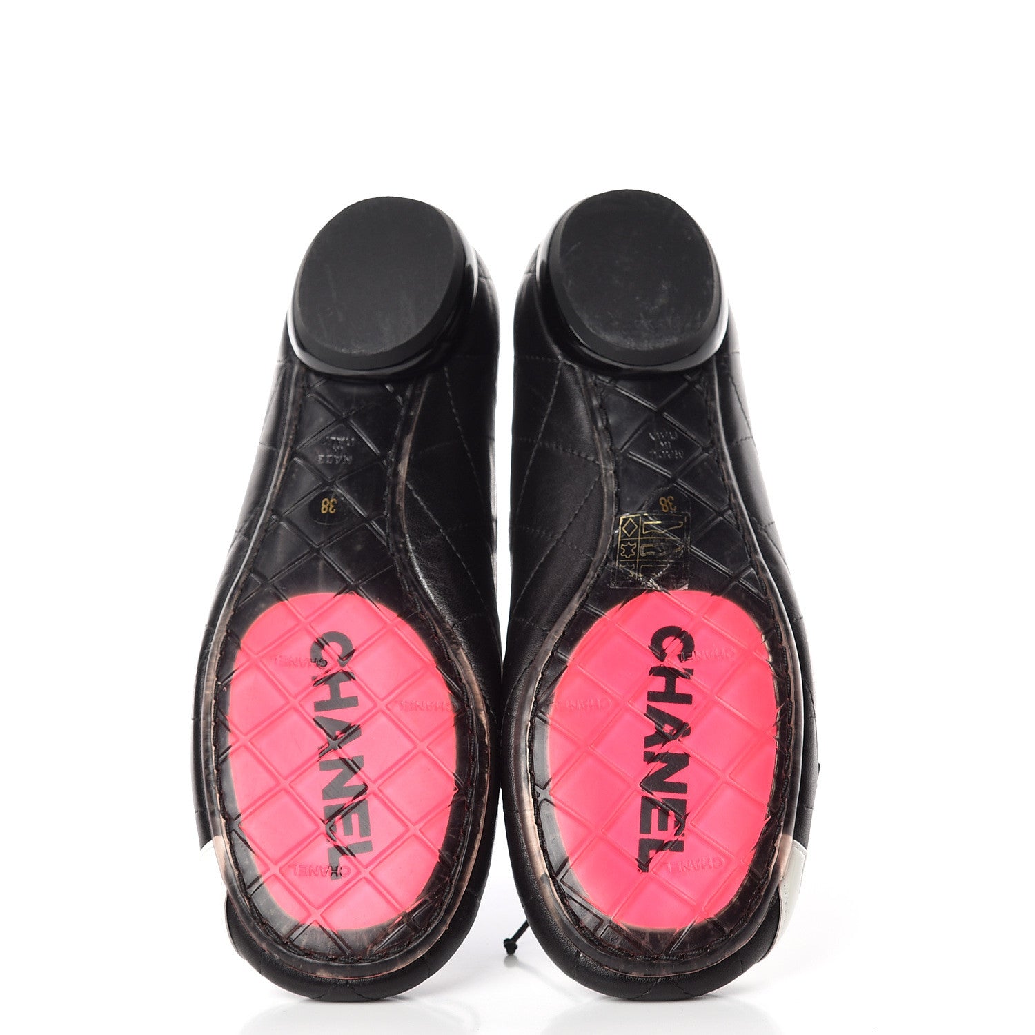 Chanel Lambskin Cambon Quilted Ballerina Flats 38 Black 6 of 10