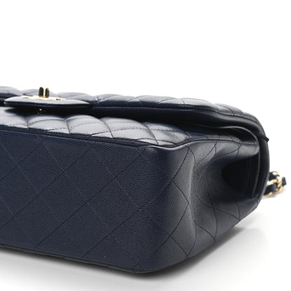 Chanel Caviar Quilted Jumbo Double Flap Navy Blue 10 of 10