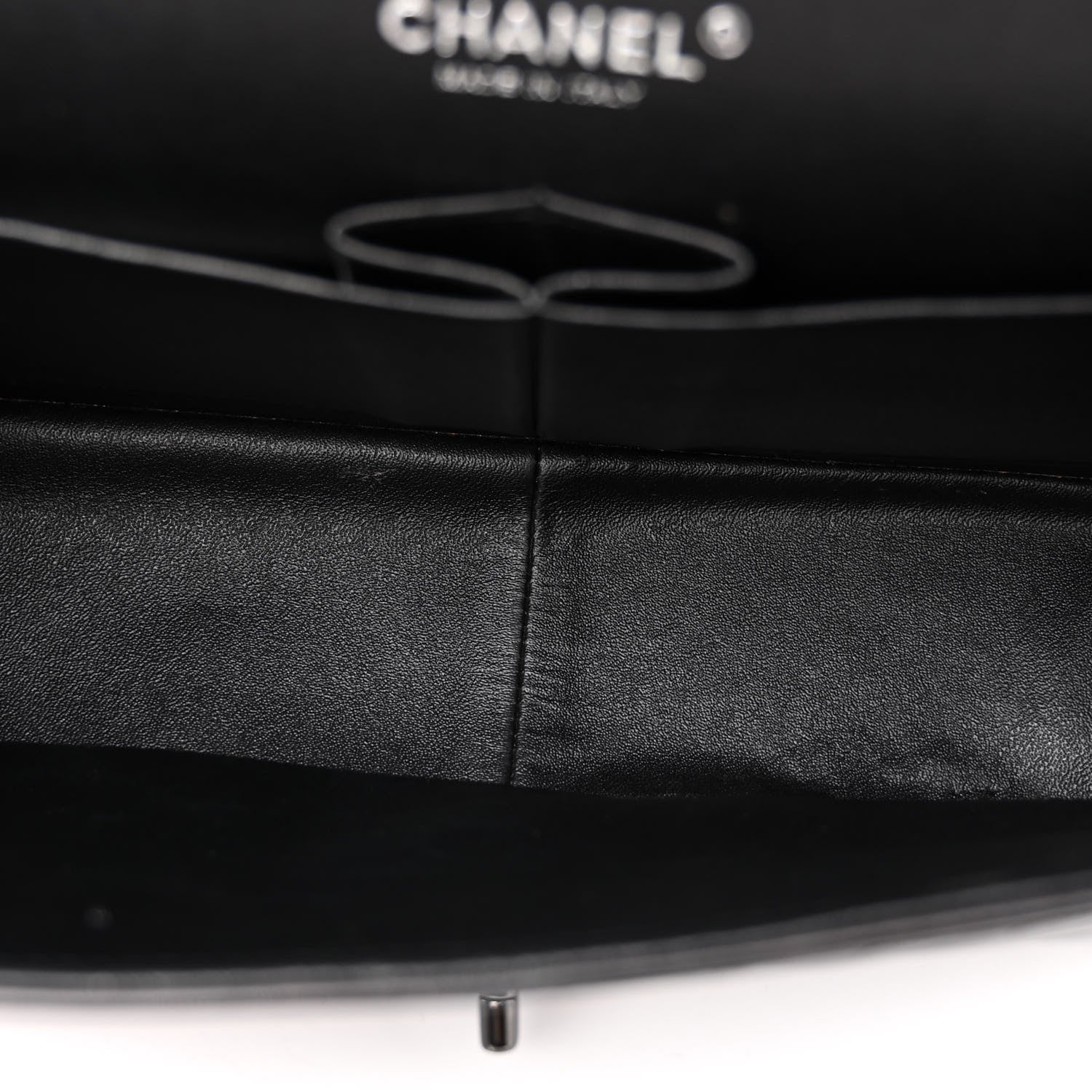 Chanel Lambskin Chevron Quilted Jumbo Double Flap So Black 5 of 11