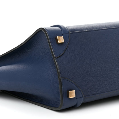 Celine Drummed Calfskin Micro Luggage Marine 10 of 11