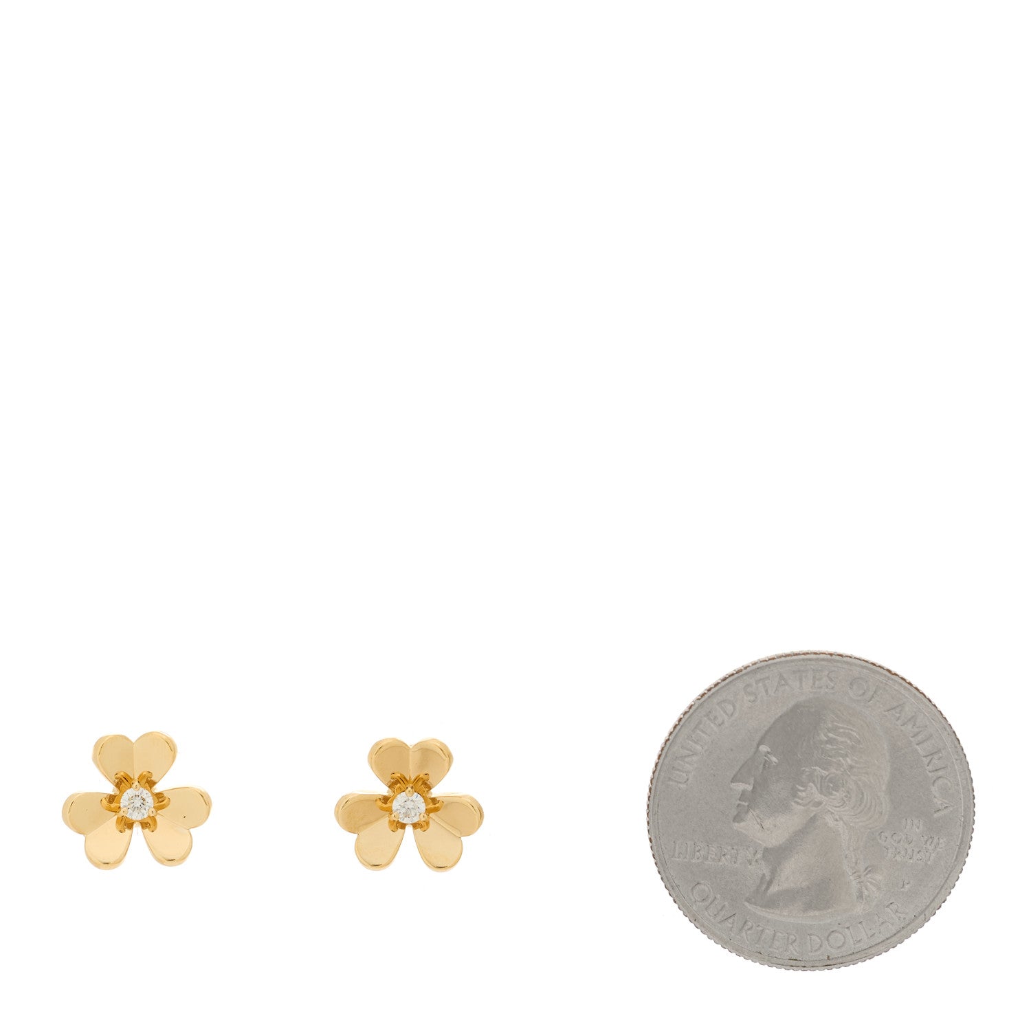 Van Cleef & Arpels 18K Yellow Gold Diamond Mini Frivole Earrings 2 of 5