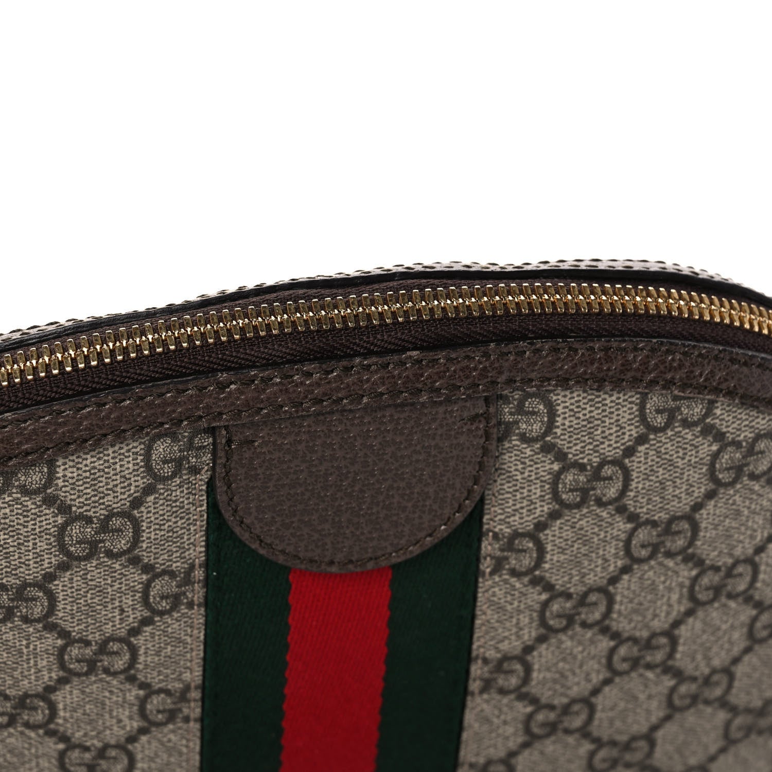 Gucci GG Supreme Monogram Textured Dollar Calfskin Web Small Ophidia Dome Shoulder Bag Beige Ebony New Acero 24 of 31