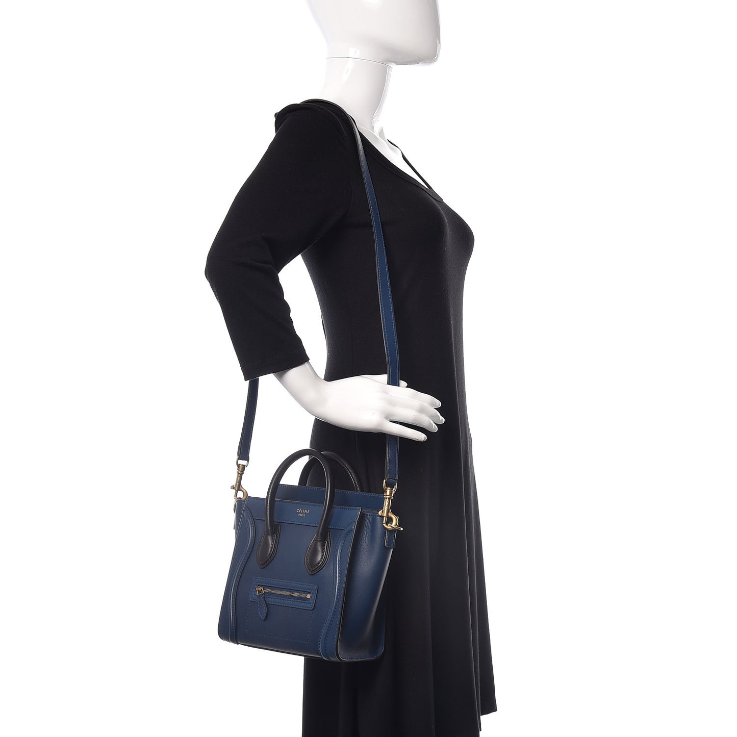 Smooth Calfskin Nano Luggage Ocean Blue