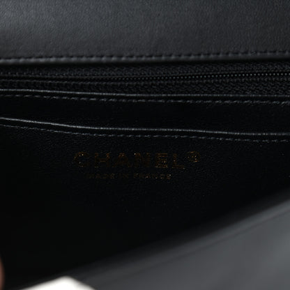 Chanel Lambskin Geometric Patchwork Mini Flap Black White 6 of 12