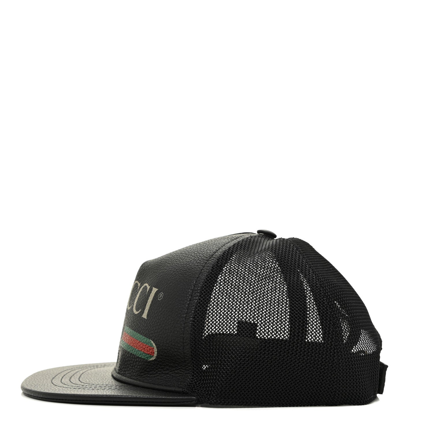 Gucci Grained Calfskin Logo Baseball Hat L Black 2 of 6