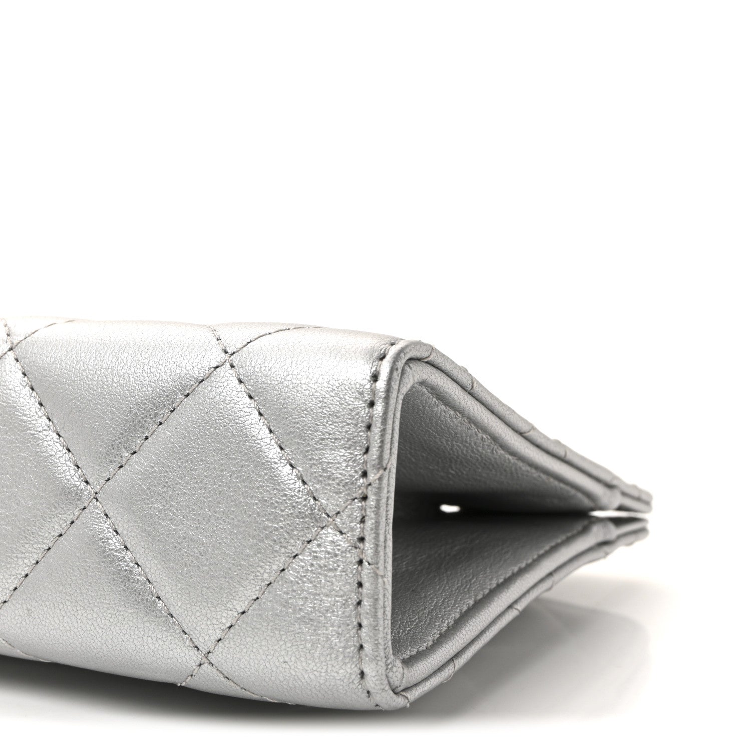 Chanel Metallic Lambskin Quilted Evening By The Sea Clutch Silver 9 of 9