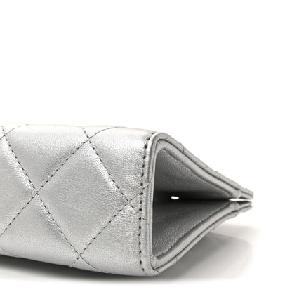 Chanel Metallic Lambskin Quilted Evening By The Sea Clutch Silver 9 of 9