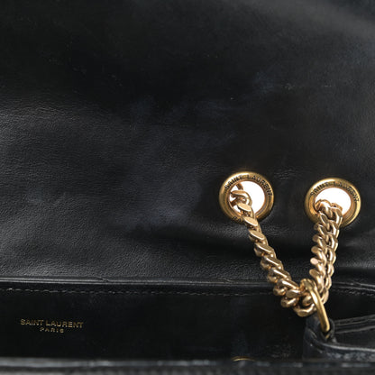 Saint Laurent Calfskin Y Quilted Monogram Medium Loulou Chain Satchel Black 14 of 17