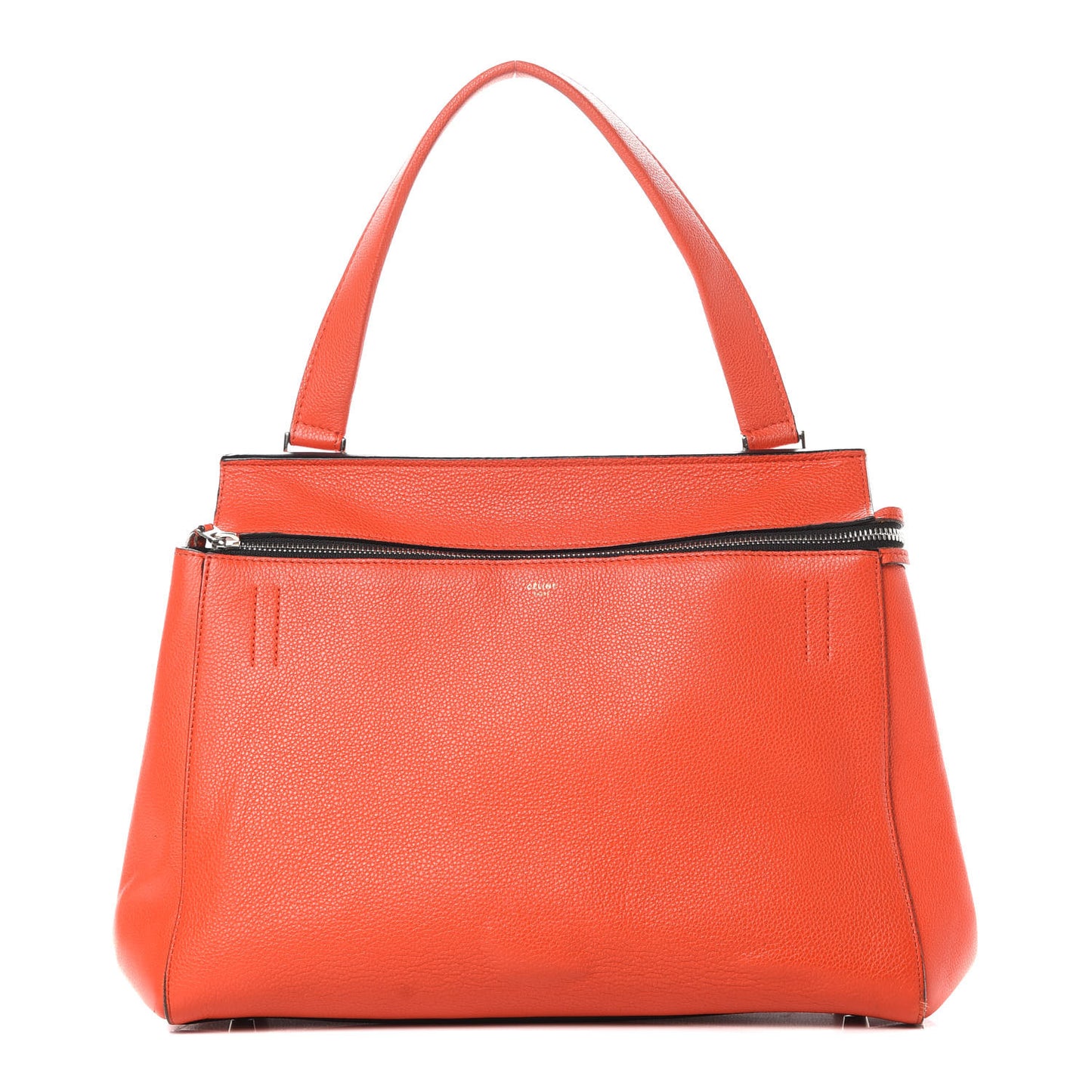 Grained Calfskin Medium Edge Shoulder Bag Vermillion
