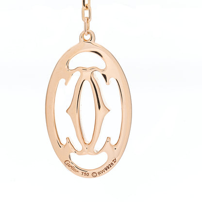 Cartier 18K Pink Gold Diamond C De Cartier Logo Drop Earrings 2 of 3