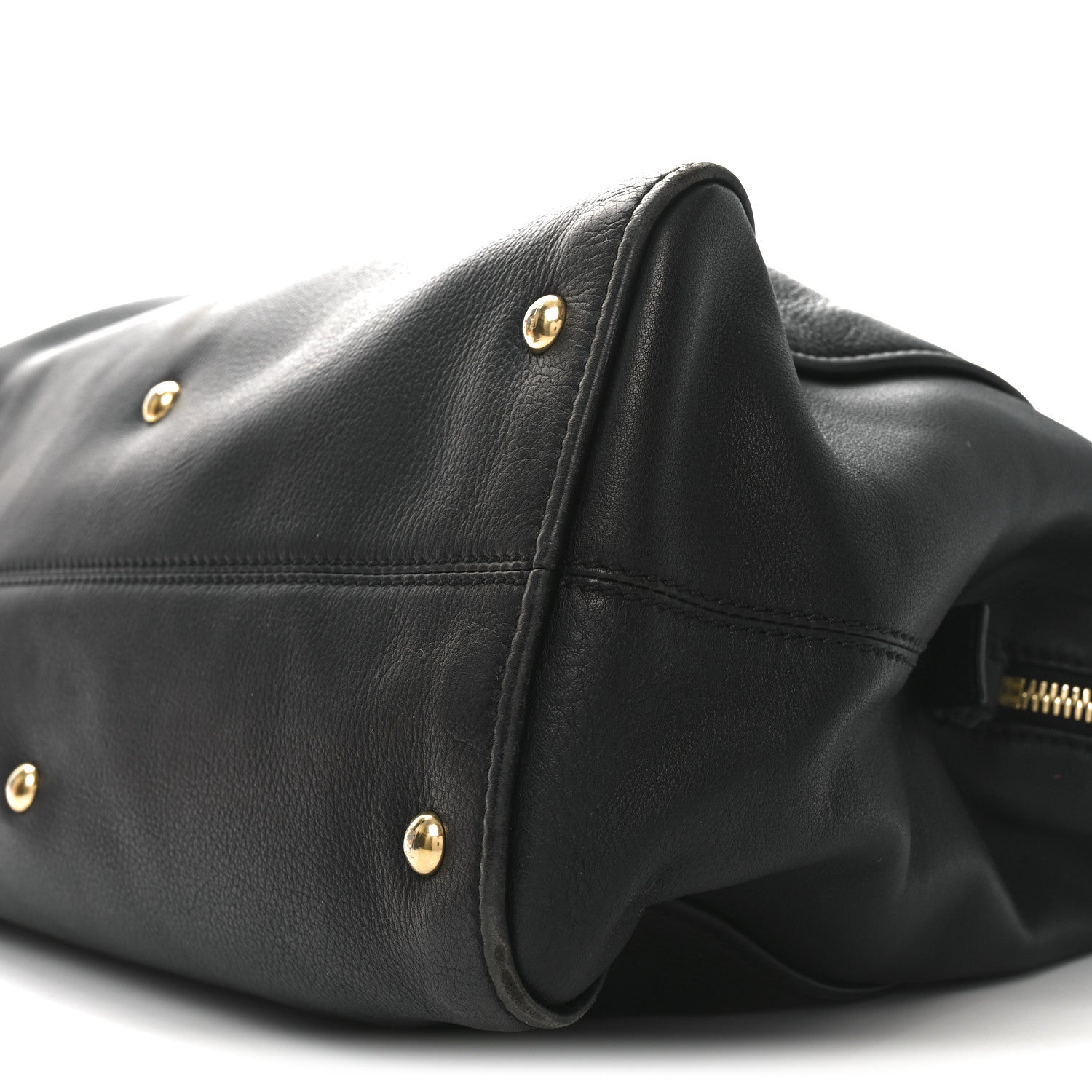 Fendi Vitello Dolce Marmol Large Chameleon Tote Black 1718783
