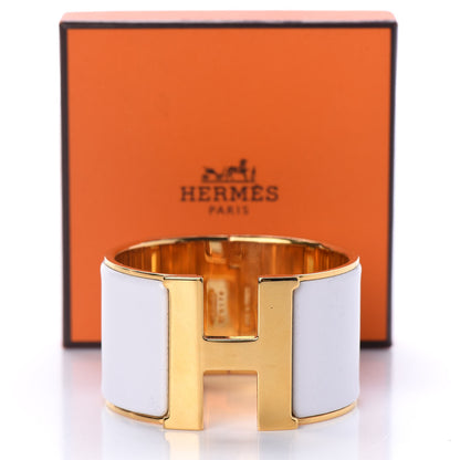 Hermes Enamel Extra Wide Clic Clac H Bracelet PM White 5 of 5