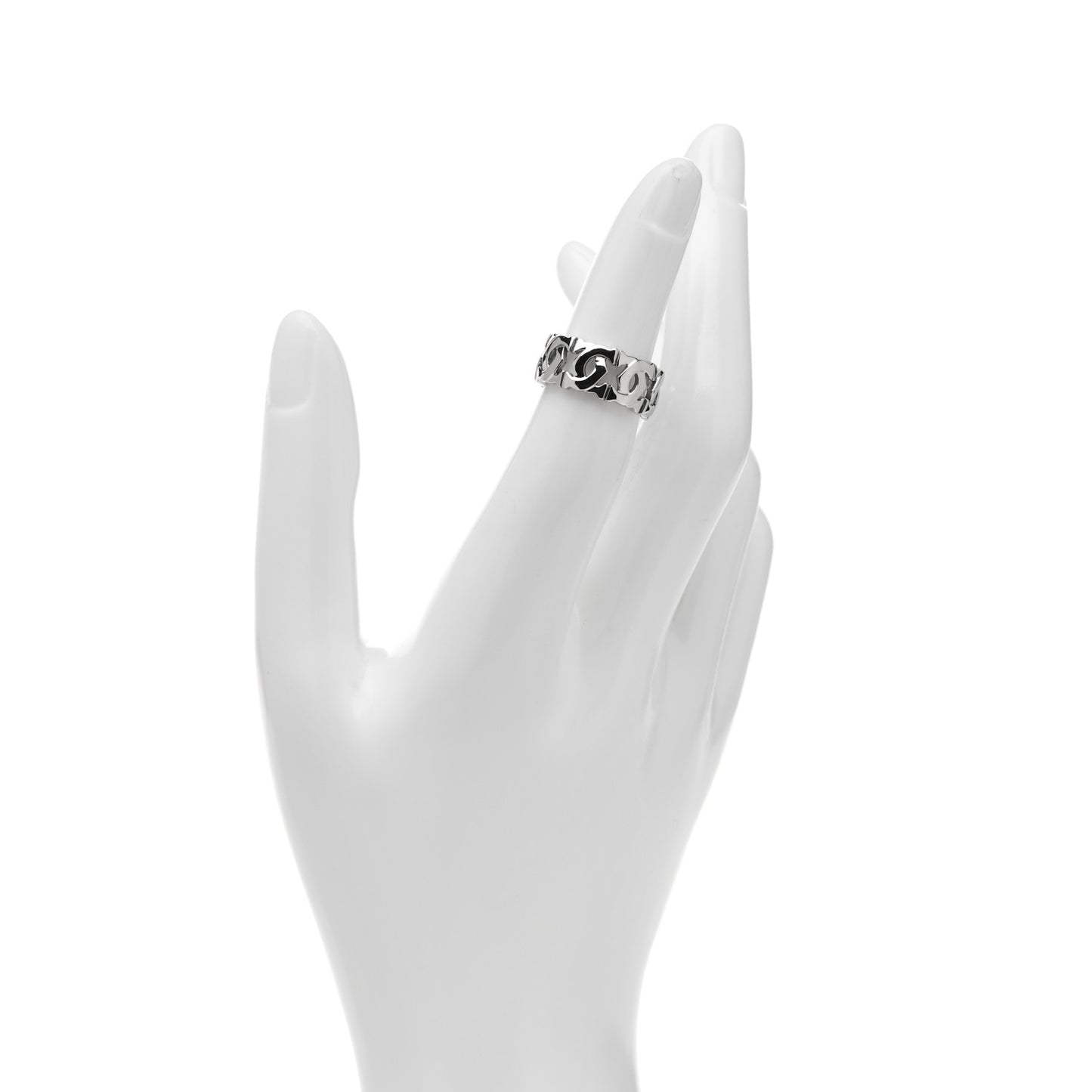 18K White Gold Entrelaces Ring 49 4.75