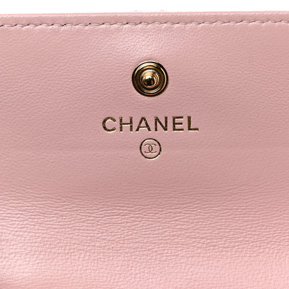 Chanel Lambskin Quilted Chanel 19 Flap Card Holder Light Pink 6 of 9