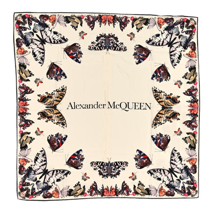 Alexander McQueen Silk Chiffon Butterfly Scarf White 1 of 4