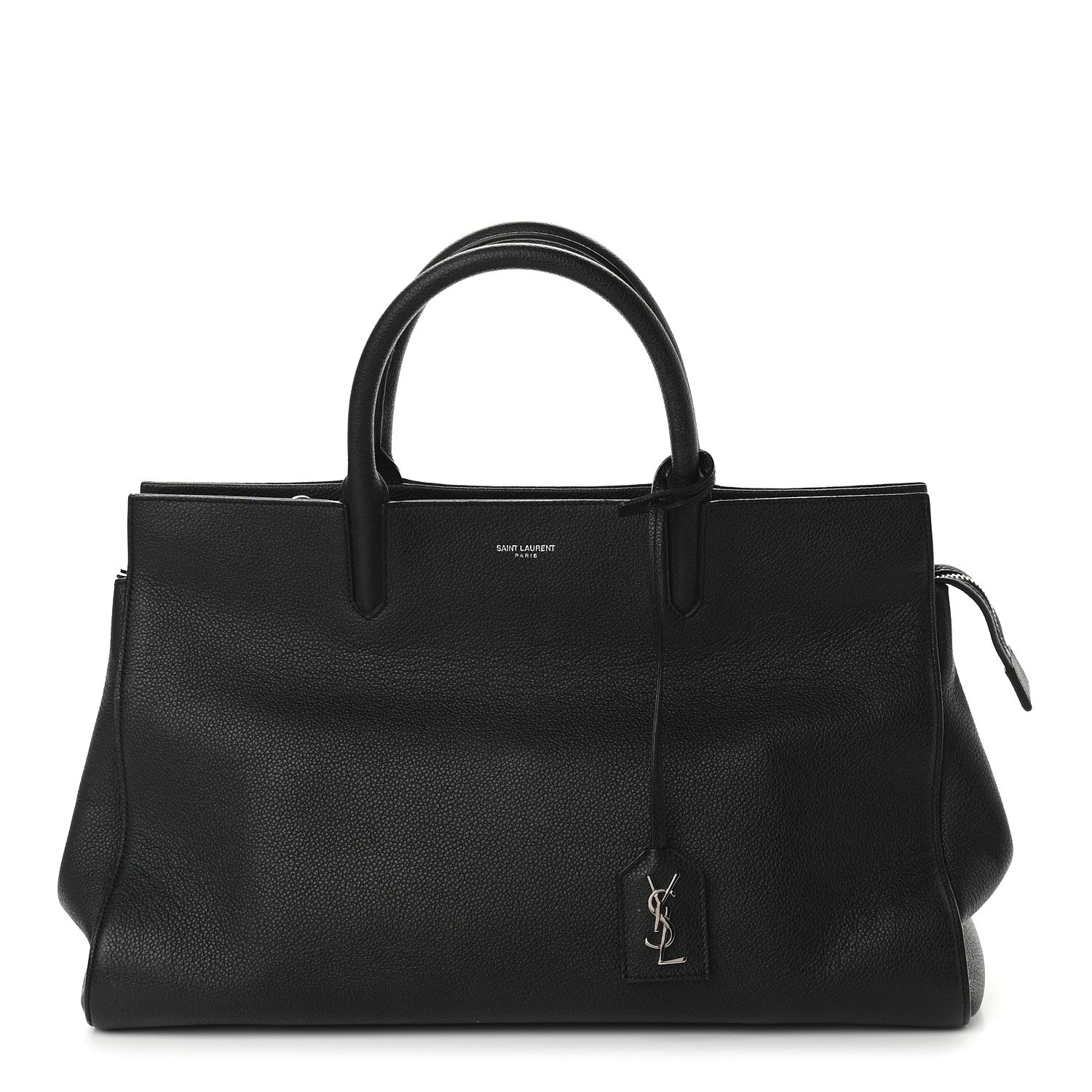 Saint Laurent Grained Calfskin Medium Cabas Rive Gauche Black 1 of 15