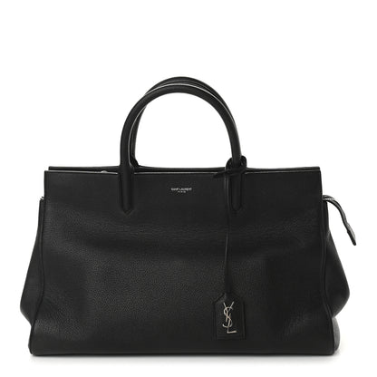 Saint Laurent Grained Calfskin Medium Cabas Rive Gauche Black 1 of 15