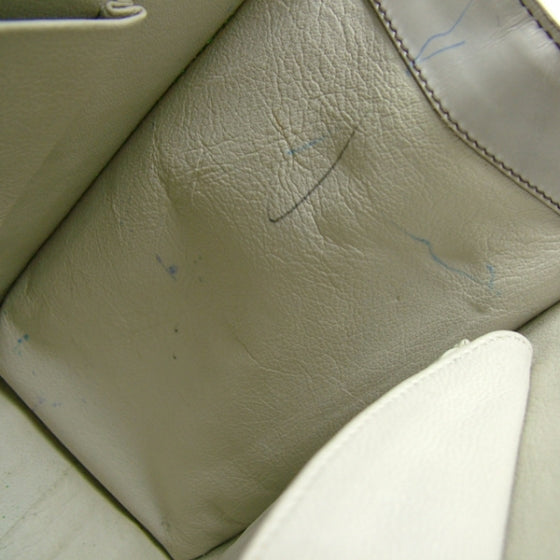 Prada Leather Framed Jacquard Logo Handbag Gray 10 of 11