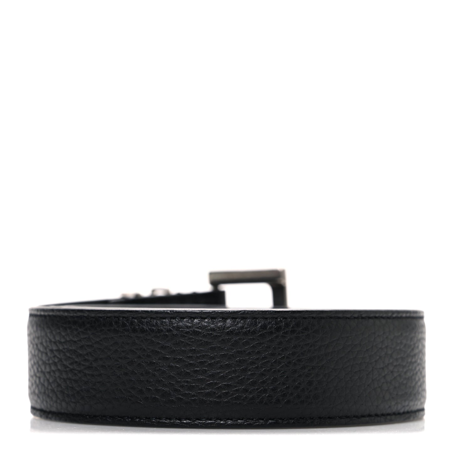 Grained Calfskin Monogram Cassandre Square Buckle Belt 85 34 Black