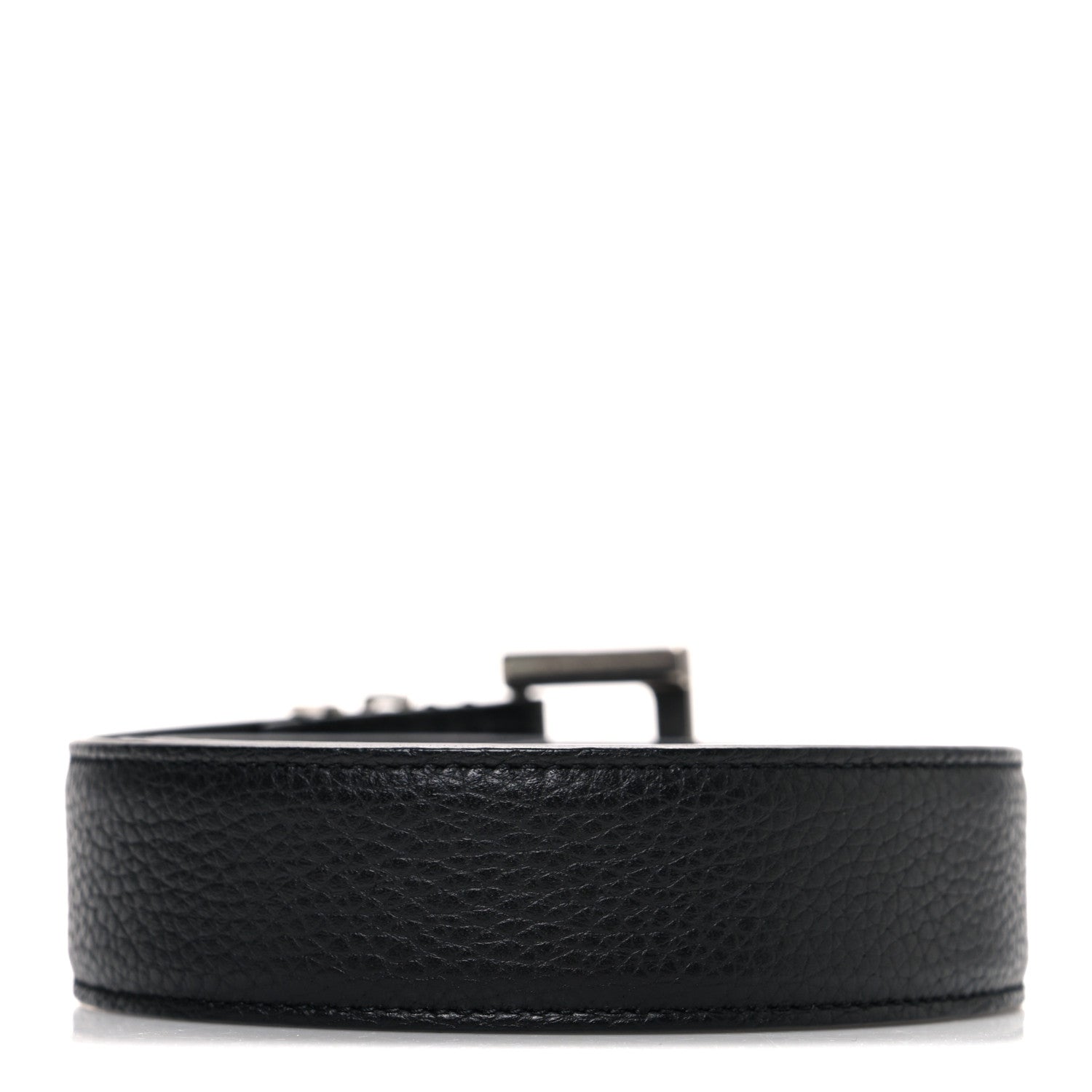 Saint Laurent Grained Calfskin Monogram Cassandre Square Buckle Belt 85 34 Black 2 of 6