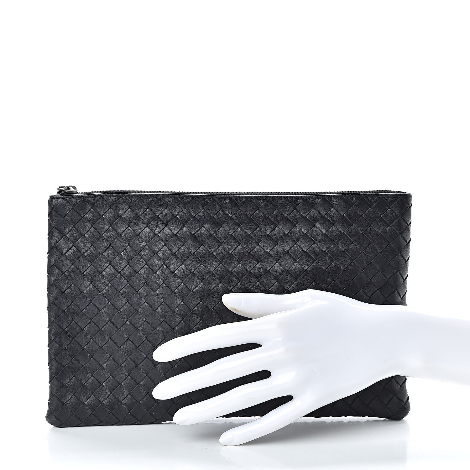 Bottega Veneta Nappa Intrecciato Medium Zip Pouch Black 2 of 7