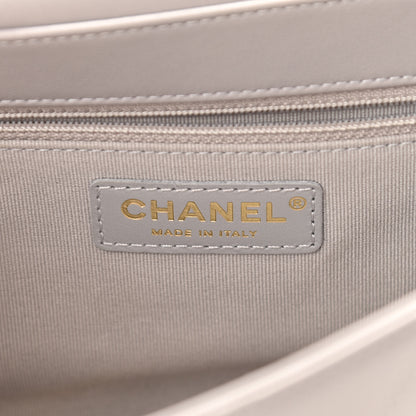 Chanel Calfskin Stitched Chain Flap Grey 6 of 11
