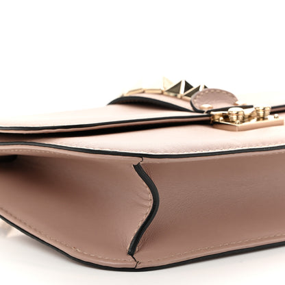 Valentino Garavani Vitello Medium Glam Lock Rockstud Flap Poudre 8 of 9