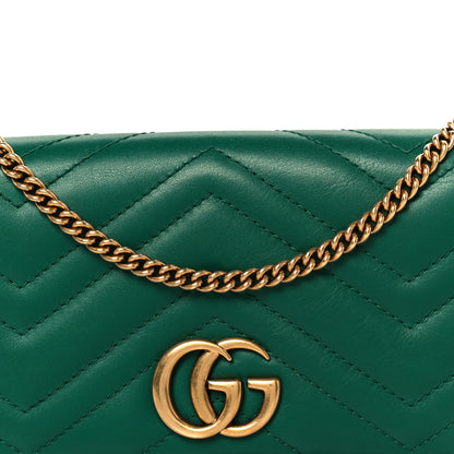 Gucci Calfskin Matelasse GG Marmont Mini Bag Emerald Green 7 of 10