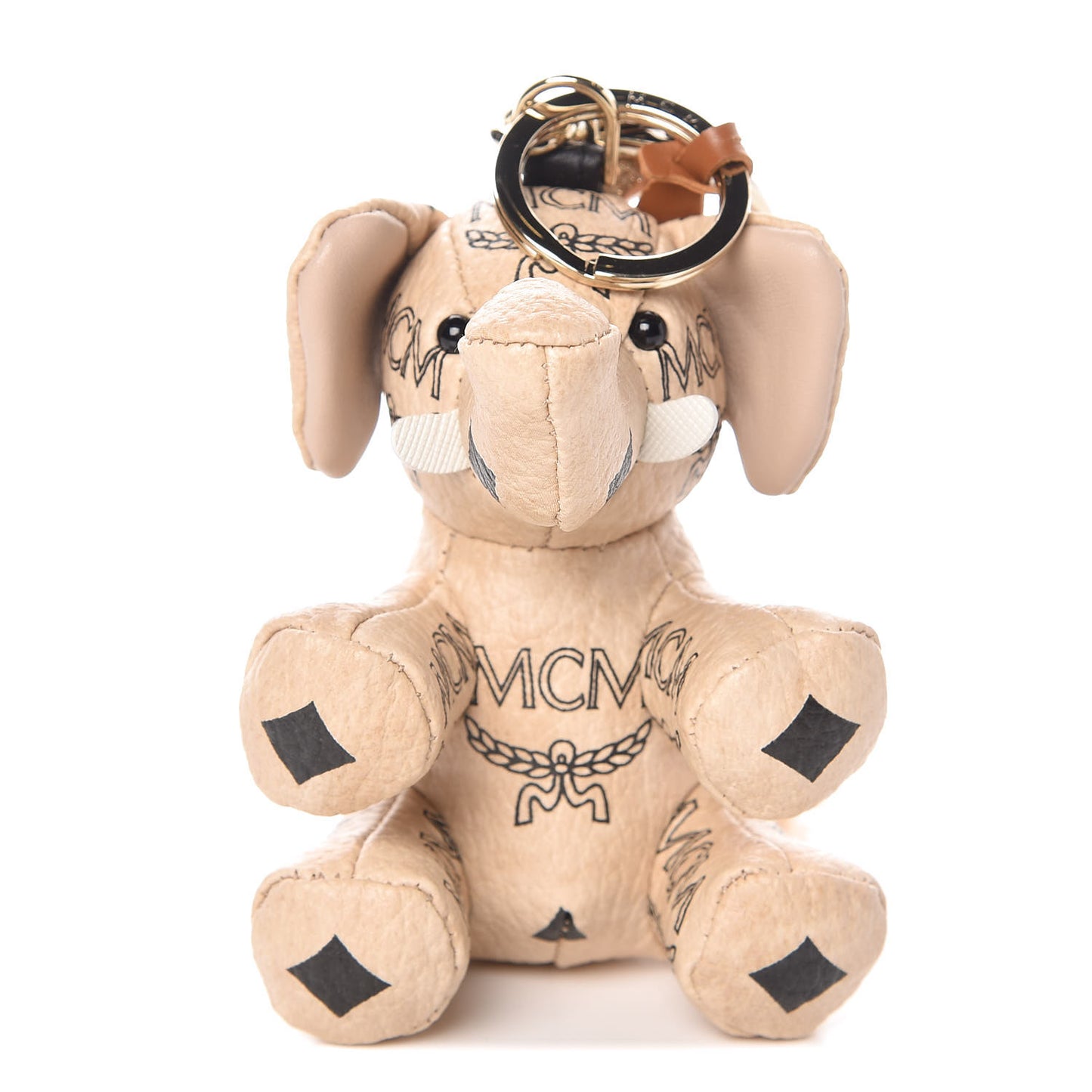 Visetos Zoo Elephant Key Ring Bag Charm Beige