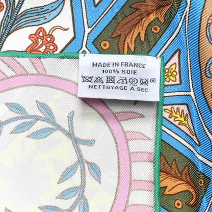 Hermes Silk La Danse Des Amazones Scarf 90 Vert d'eau Rose 6 of 6