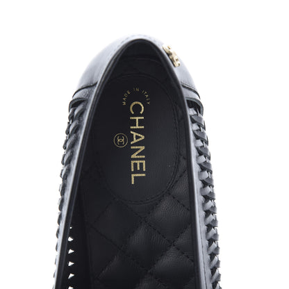 Chanel Lambskin Braided Kangaroo Mocassin Loafers 40 Black 7 of 9